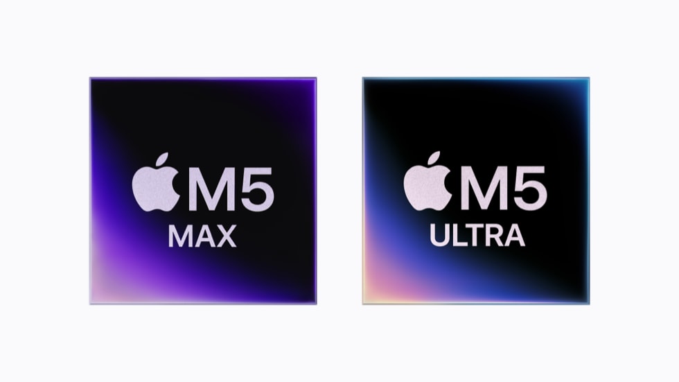 Apple公式のM5 MaxとM5 Ultraチップ画像